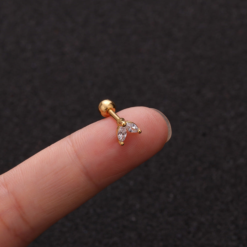 Ear Cartilage Rings & Studs Lady Flower 316 Stainless Steel Copper
