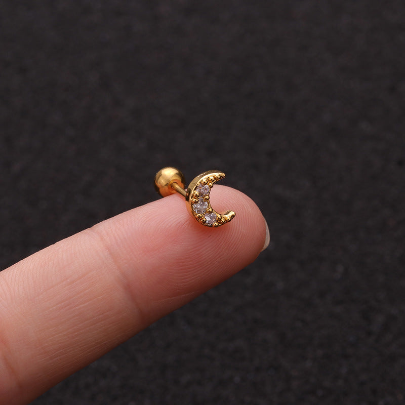 Ear Cartilage Rings & Studs Lady Flower 316 Stainless Steel Copper
