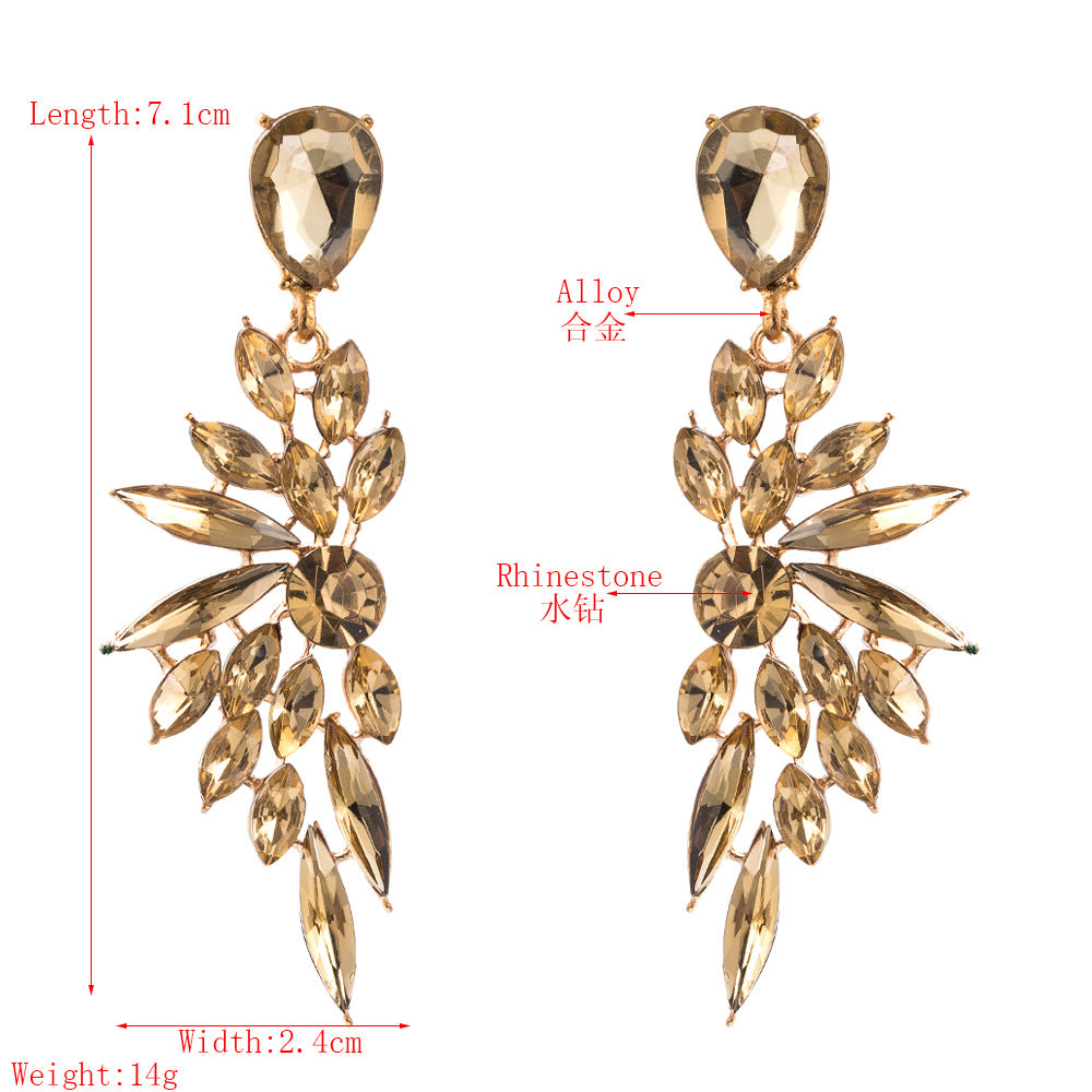 Fashion Water Droplete Artificial Gemstones Drop Earrings