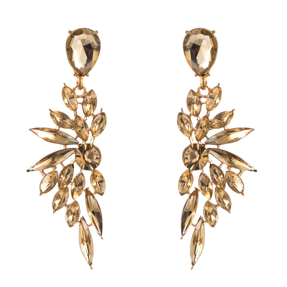 Fashion Water Droplete Artificial Gemstones Drop Earrings