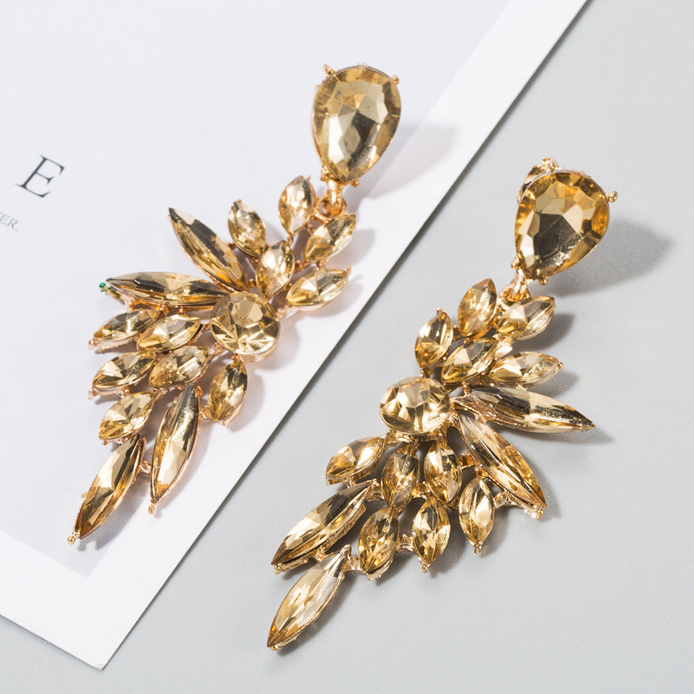 Fashion Water Droplete Artificial Gemstones Drop Earrings