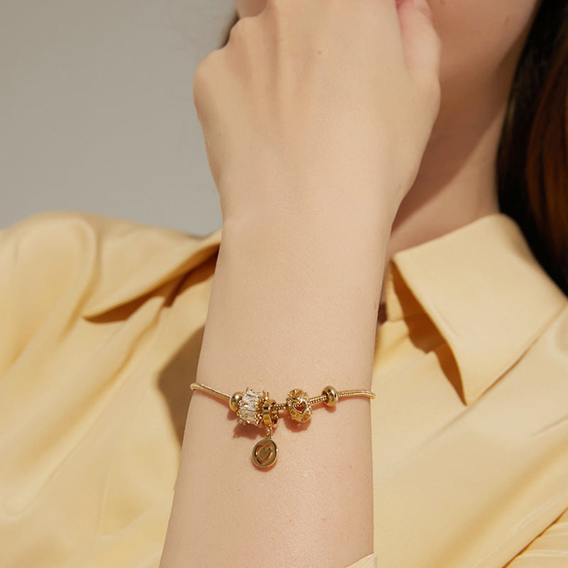 Simple Style Geometric Artificial Gemstones Alloy Chain & Link Bracelets