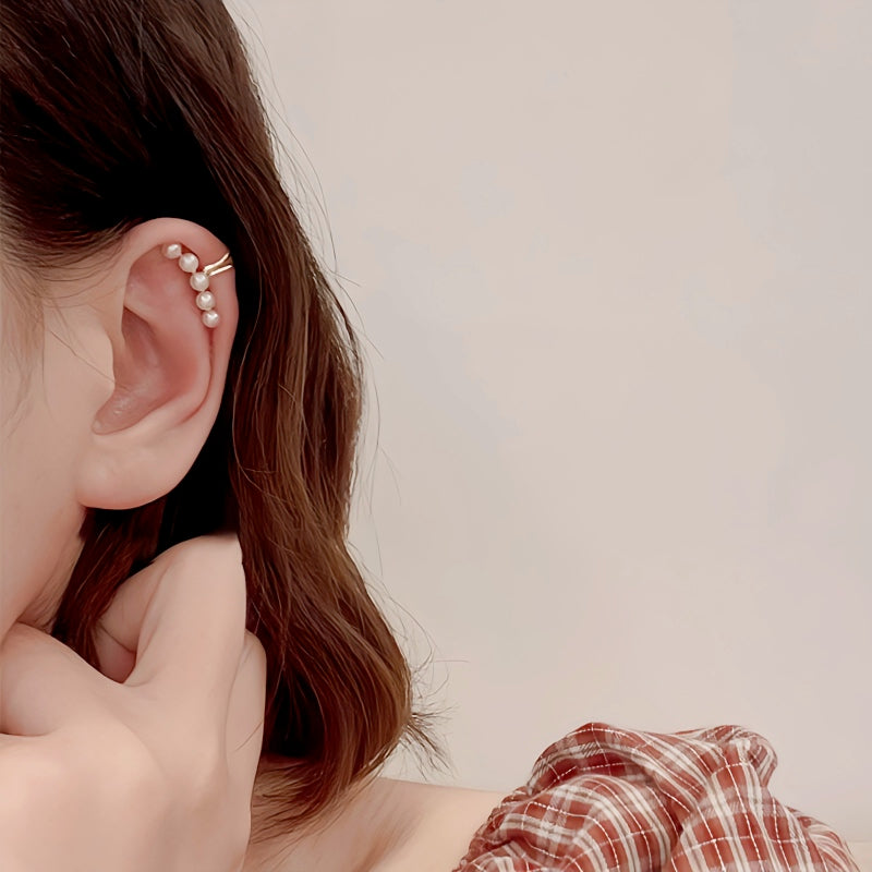 Golden Modern Ear Cuff| Minimalist No-Piercing Earring