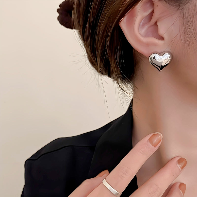 Timeless Elegance: Minimalist Heart Studs