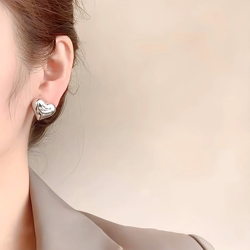 Timeless Elegance: Minimalist Heart Studs