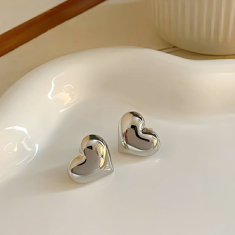 Timeless Elegance: Minimalist Heart Studs