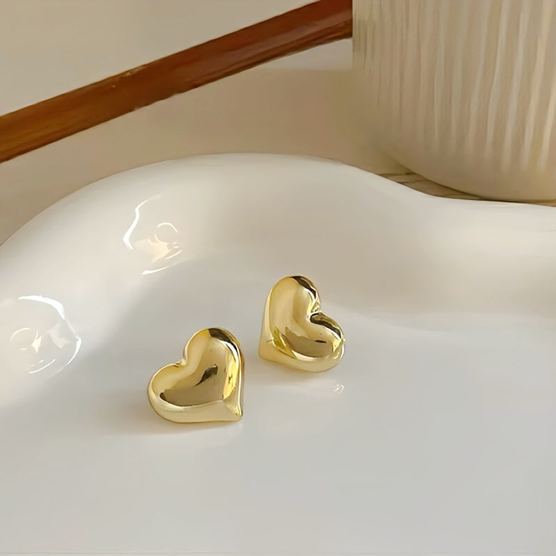 Timeless Elegance: Minimalist Heart Studs