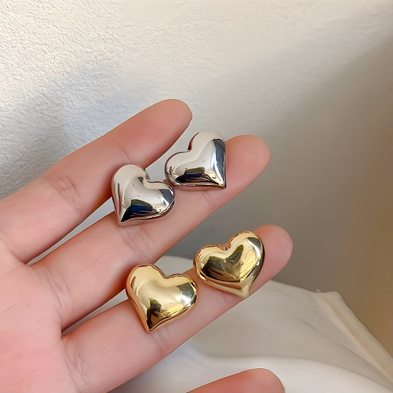 Timeless Elegance: Minimalist Heart Studs