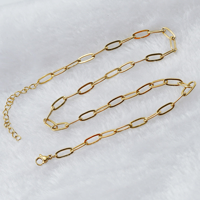 Fashion Geometric 18k Gold Plated Stainless Steel Necklace
