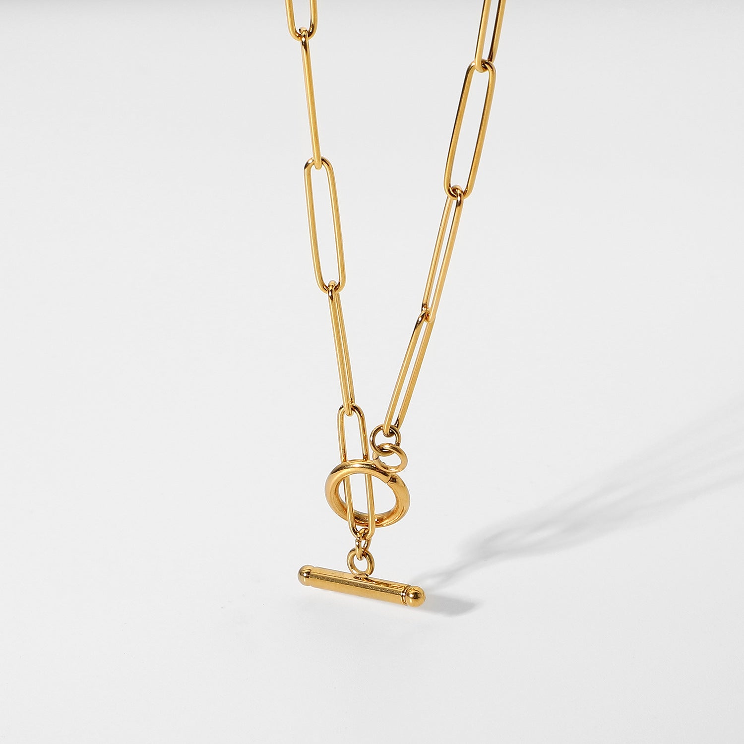 Fashionable Stainless Steel Titanium Steel-Plated Pendant Necklace