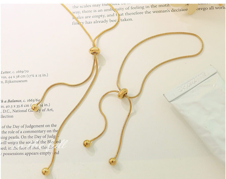 Elegant Solid Color Gold Bracelet Necklace