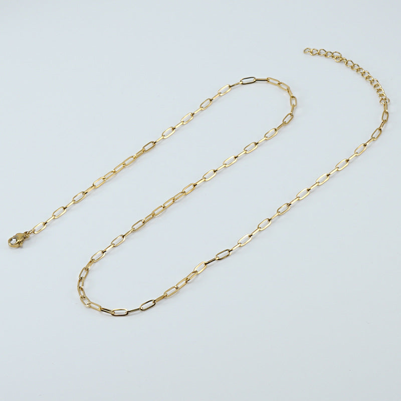 Fashion Geometric 18k Gold Plated Stainless Steel Necklace