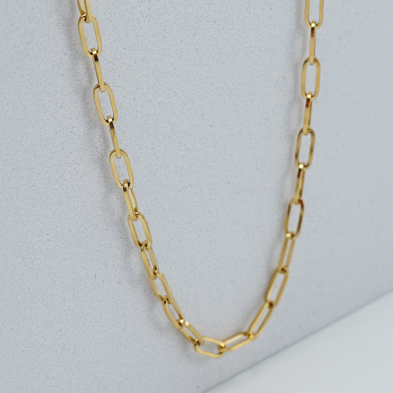 Fashion Geometric 18k Gold Plated Stainless Steel Necklace