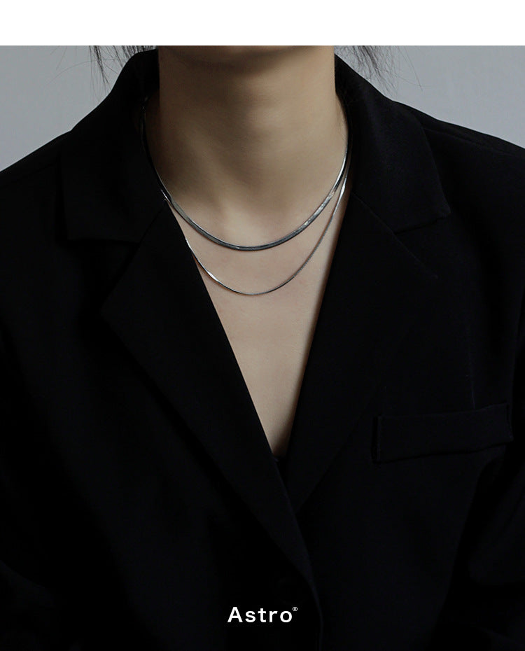 Fashion Geometric Titanium Steel Layered Necklace