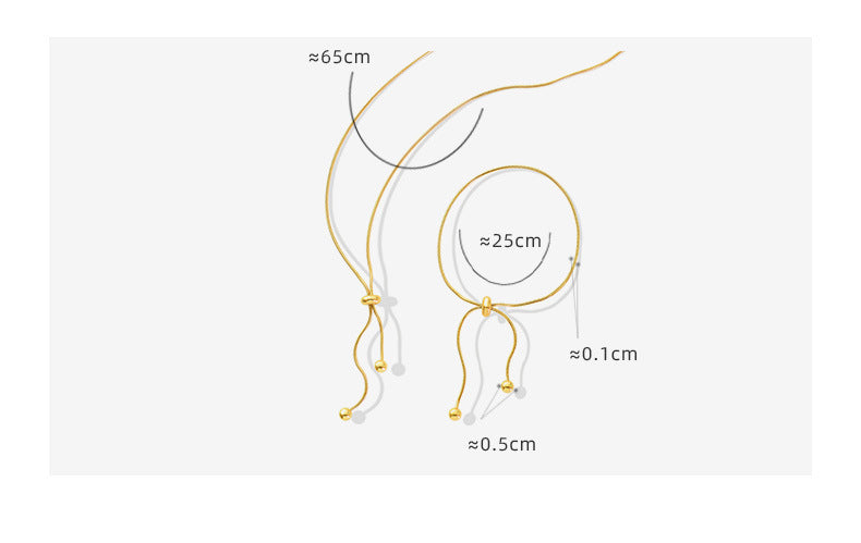 Elegant Solid Color Gold Bracelet Necklace