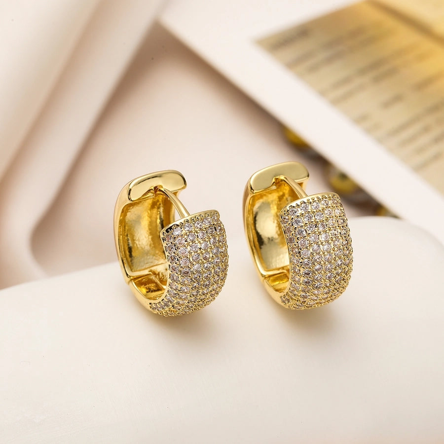 Minimalist Zircon 18k gold plated Ear studs