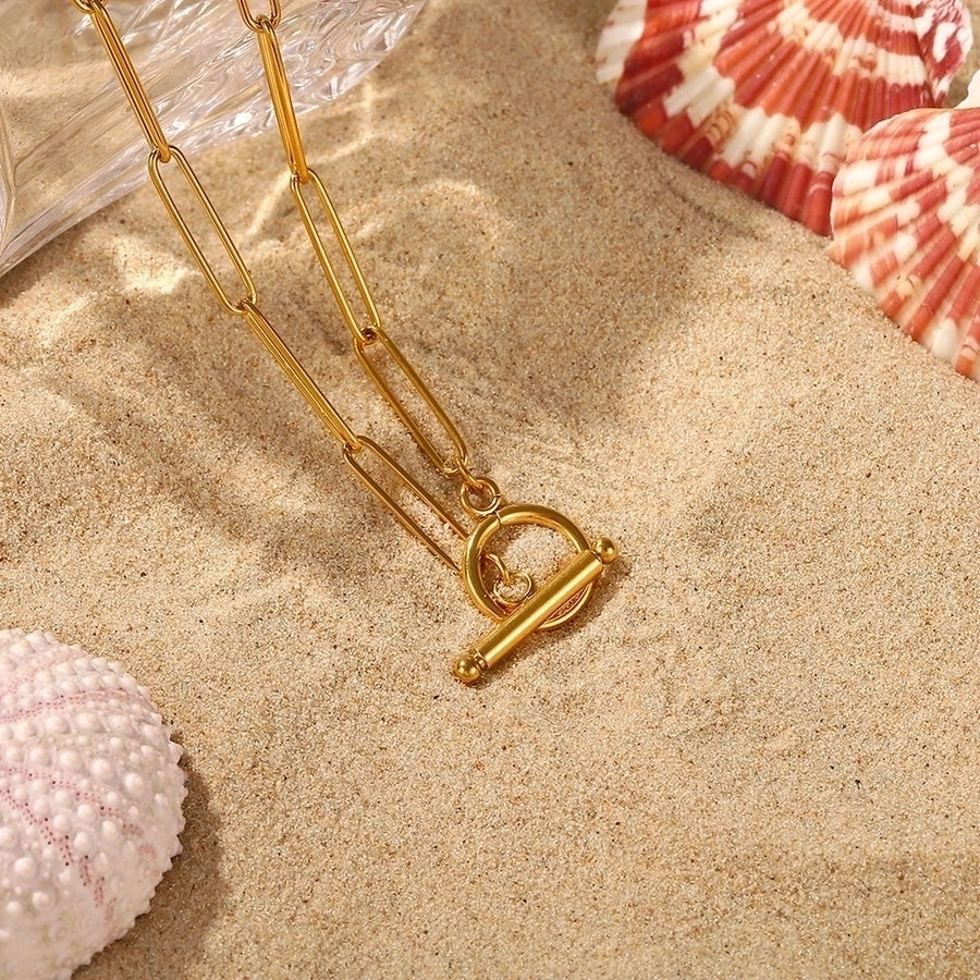 Fashionable Stainless Steel Titanium Steel-Plated Pendant Necklace