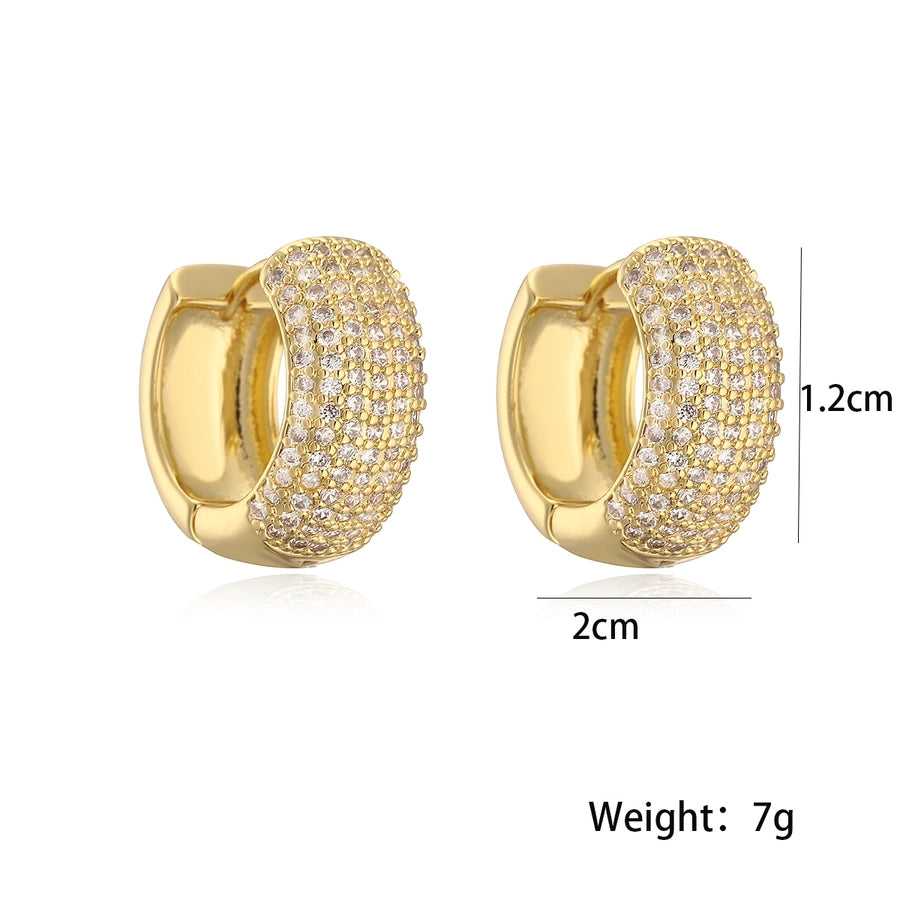 Minimalist Zircon 18k gold plated Ear studs