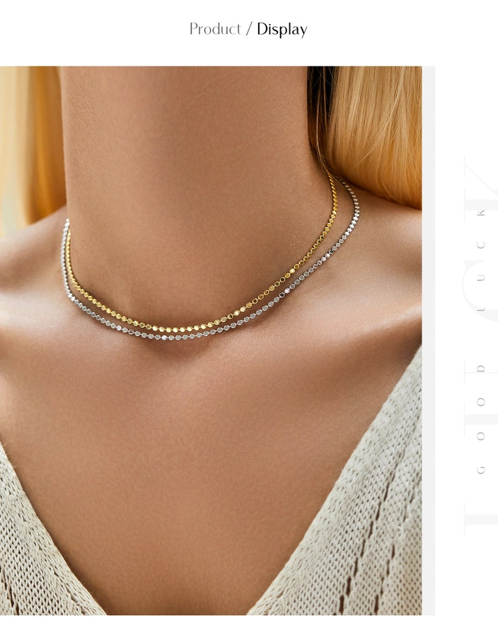 Sterling Silver Rack-Plated Geometric Choker