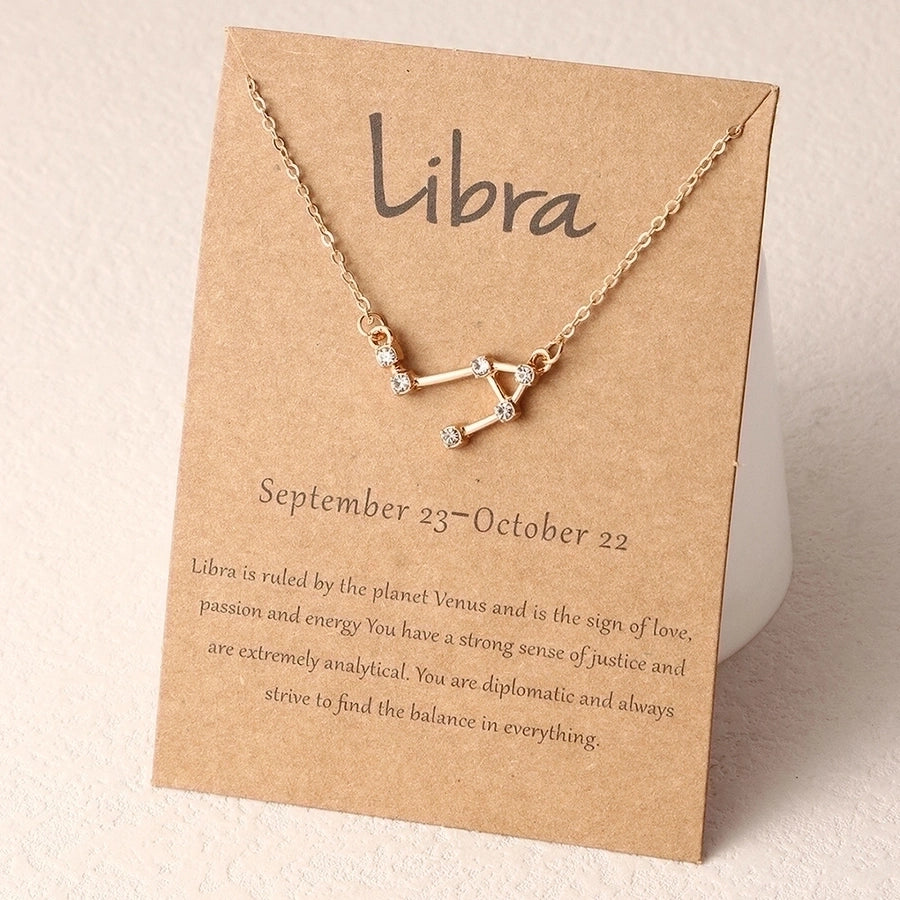 Zodiac signs horoscope alloy plating necklace