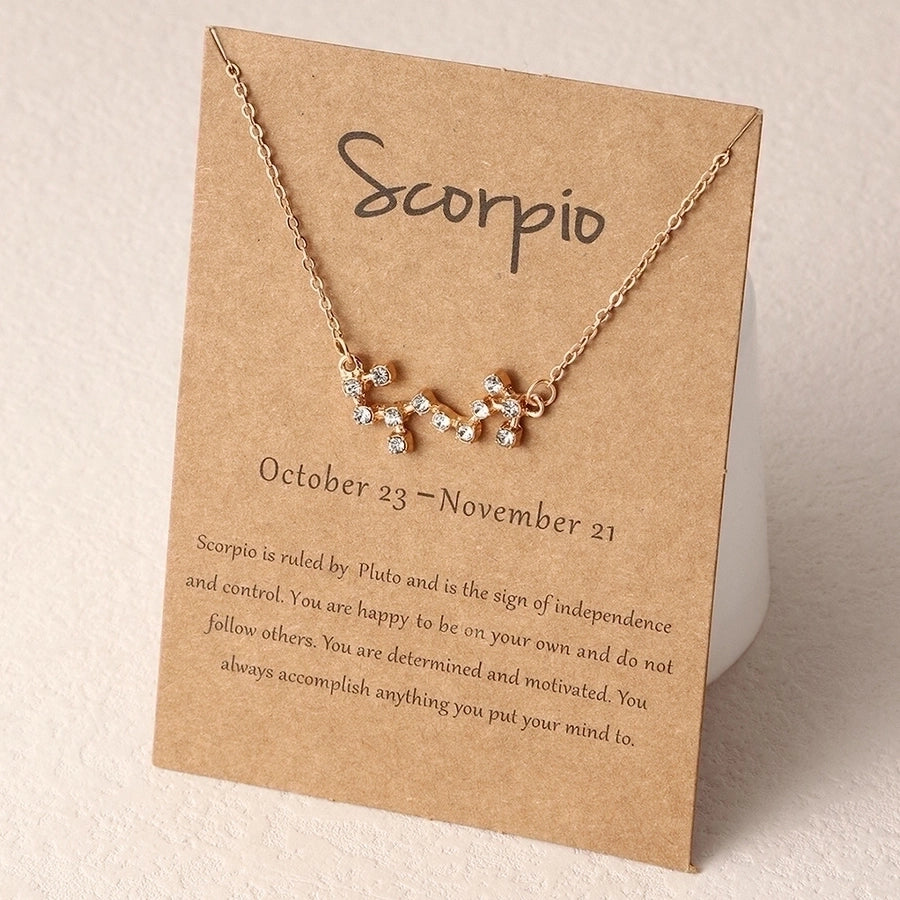 Zodiac signs horoscope alloy plating necklace