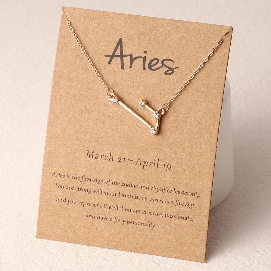Zodiac signs horoscope alloy plating necklace