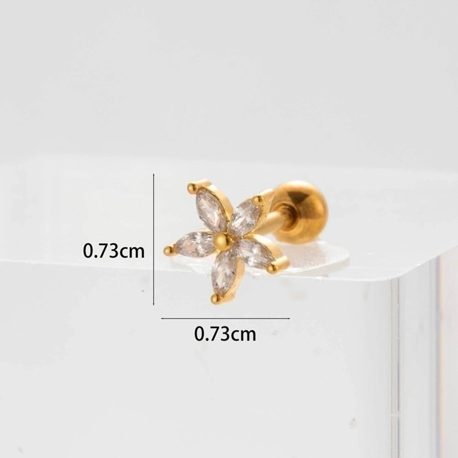 Ear Cartilage Rings & Studs Lady Flower 316 Stainless Steel Copper