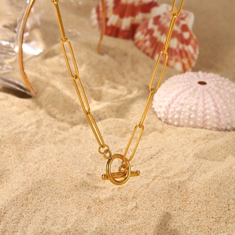 Fashionable Stainless Steel Titanium Steel-Plated Pendant Necklace