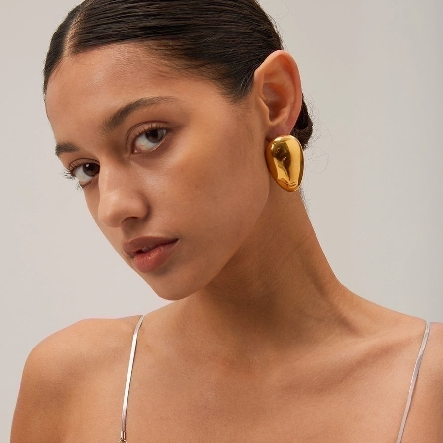 Geometric Gold Plated Ear Studs