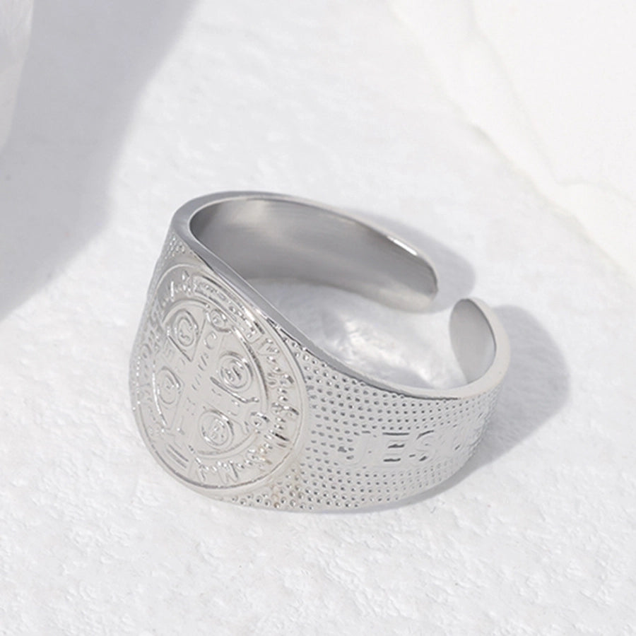 Greek pattern 18K Gold Plated Open Ring