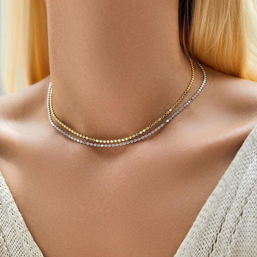 Sterling Silver Rack-Plated Geometric Choker