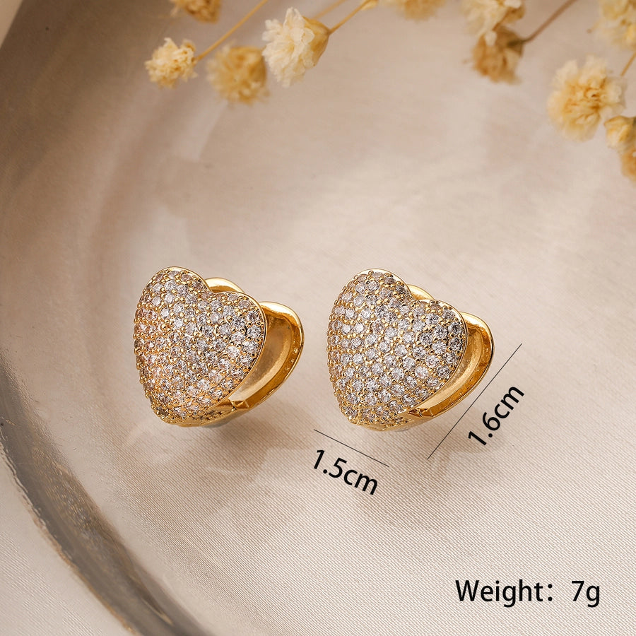 Minimalist Zircon 18k gold plated Ear studs