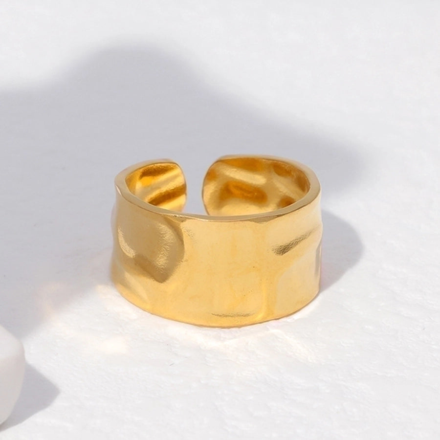 Modern Wave pattern 18K Gold Plated Open Ring
