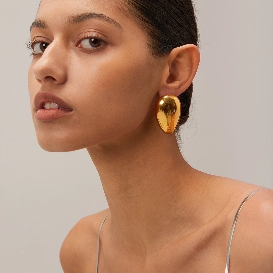 Geometric Gold Plated Ear Studs