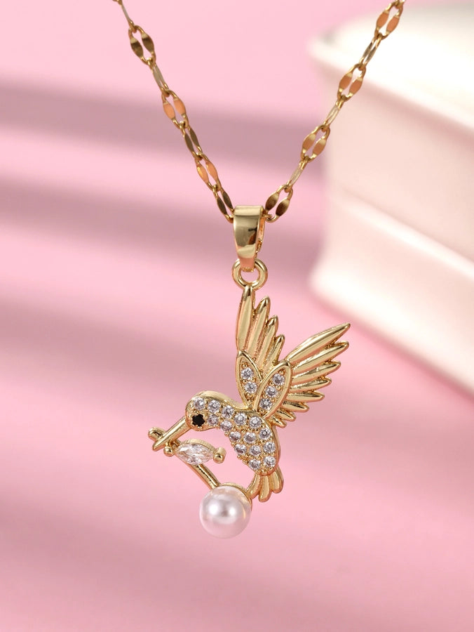 18K Gold Plated Elegant Glam Bird Luxurious Necklace