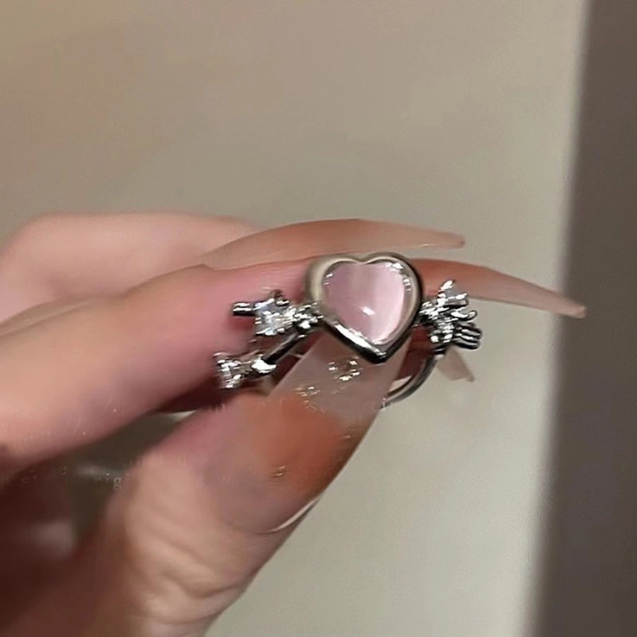 Sleek Hollow Zircon Ring