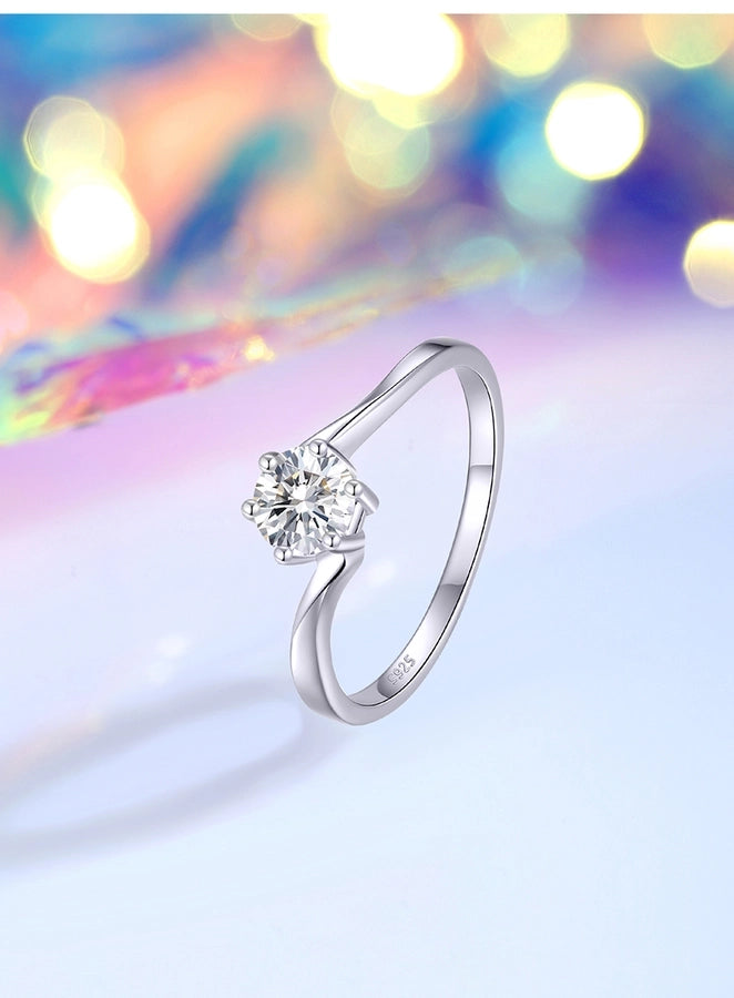 925 Sterling Silver Moissanite Zircon Geometric Rings