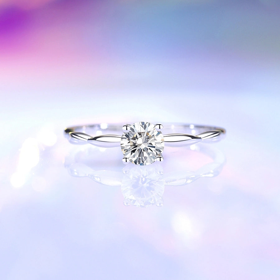 925 Sterling Silver Moissanite Zircon Geometric Open Rings Rings