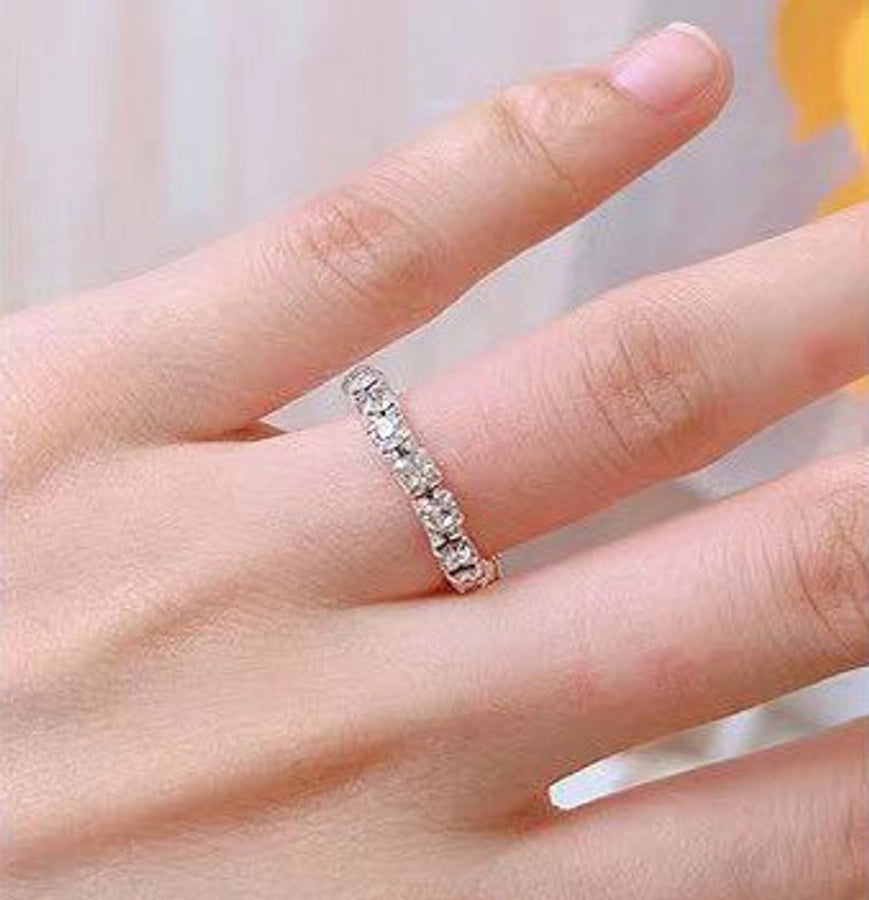 Fashion Elastic Circle Artificial Diamond Ring