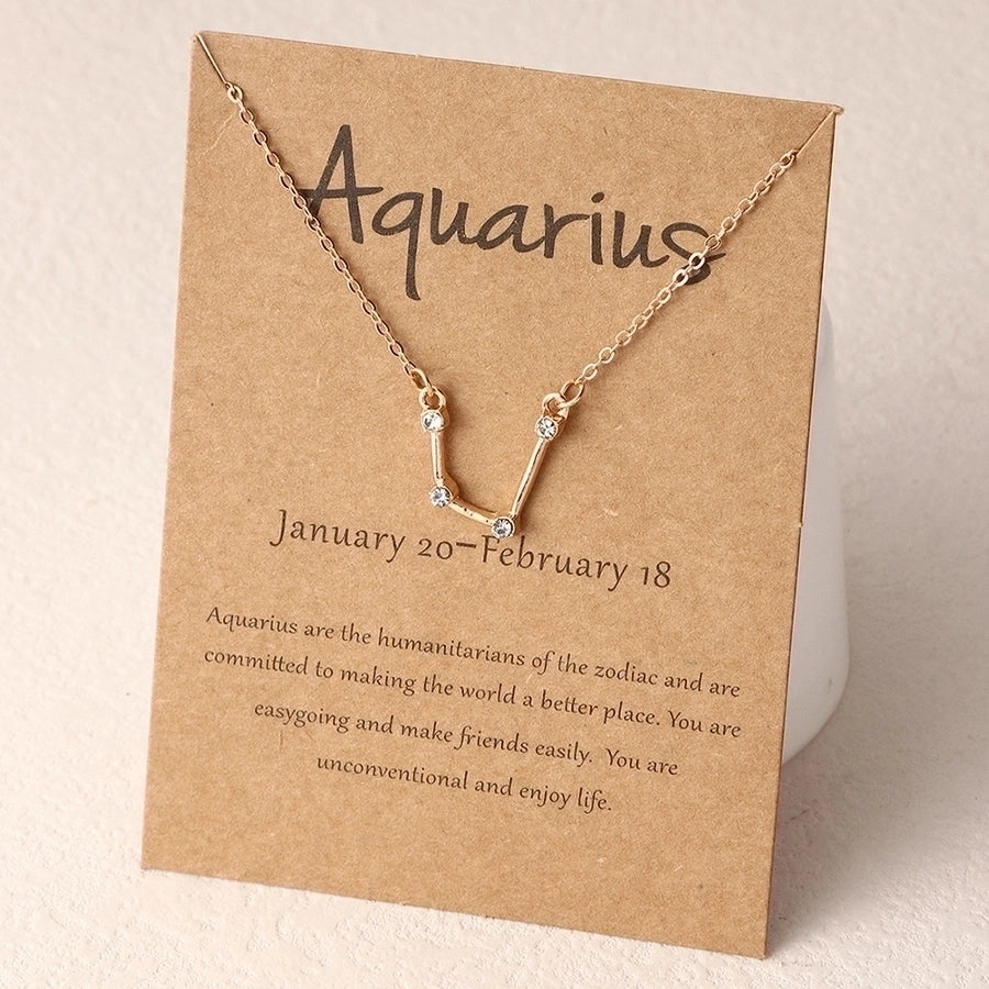Zodiac signs horoscope alloy plating necklace