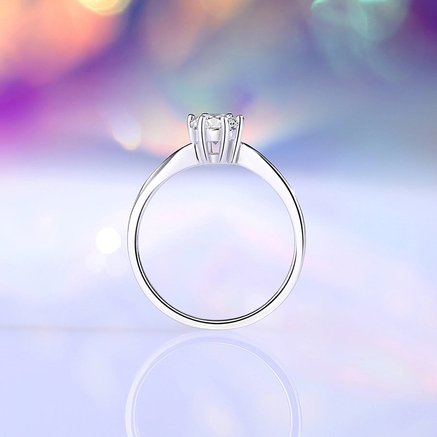 925 Sterling Silver Moissanite Zircon Geometric Rings