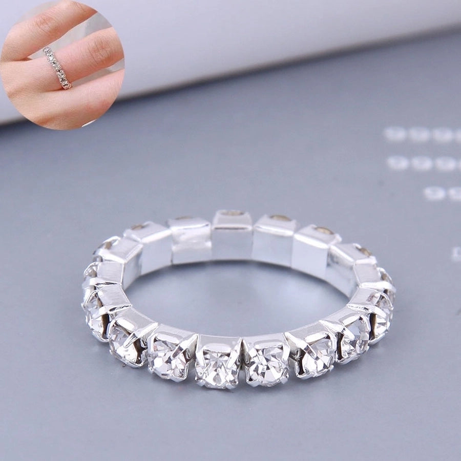 Fashion Elastic Circle Artificial Diamond Ring