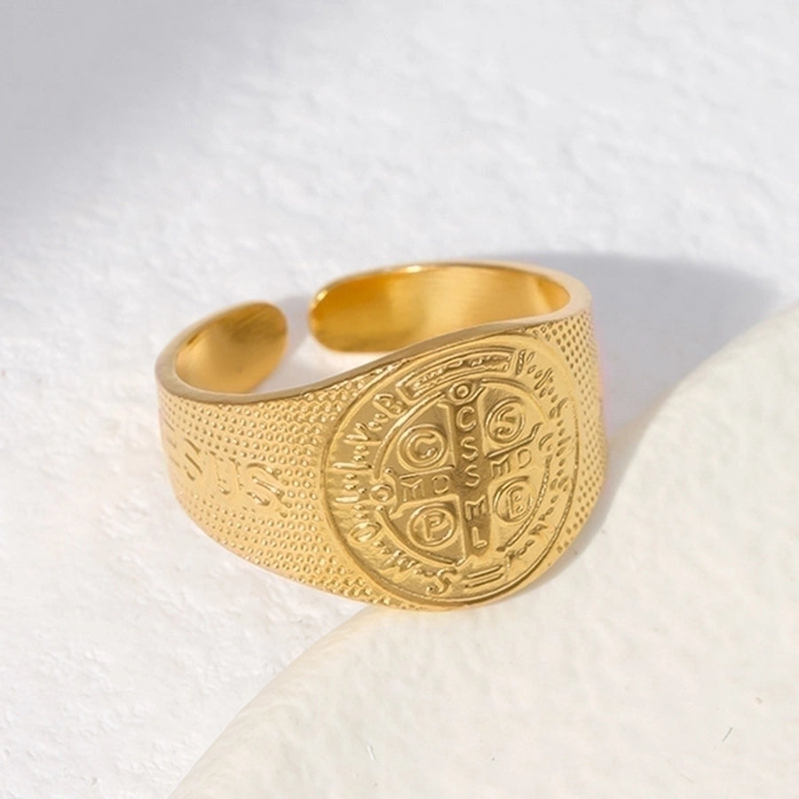 Greek pattern 18K Gold Plated Open Ring