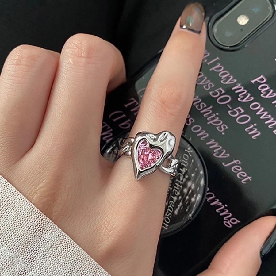 Sleek Hollow Zircon Ring
