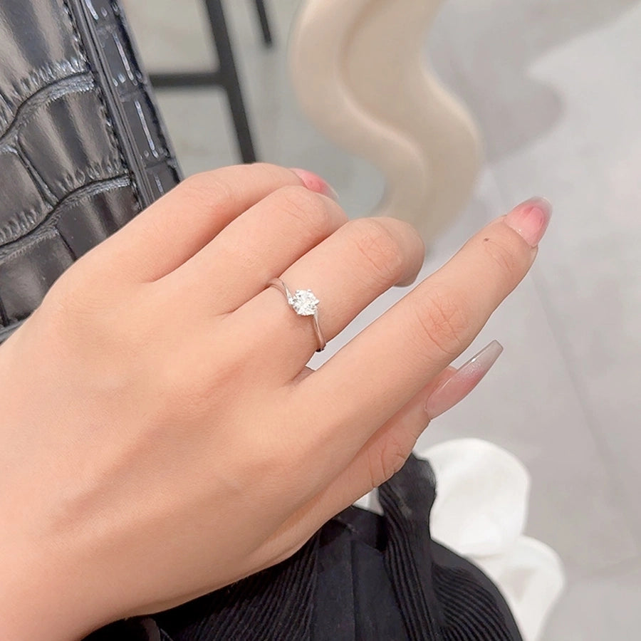 925 Sterling Silver Moissanite Zircon Geometric Rings