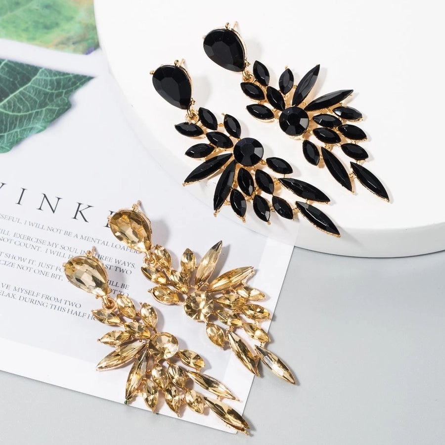Fashion Water Droplete Artificial Gemstones Drop Earrings