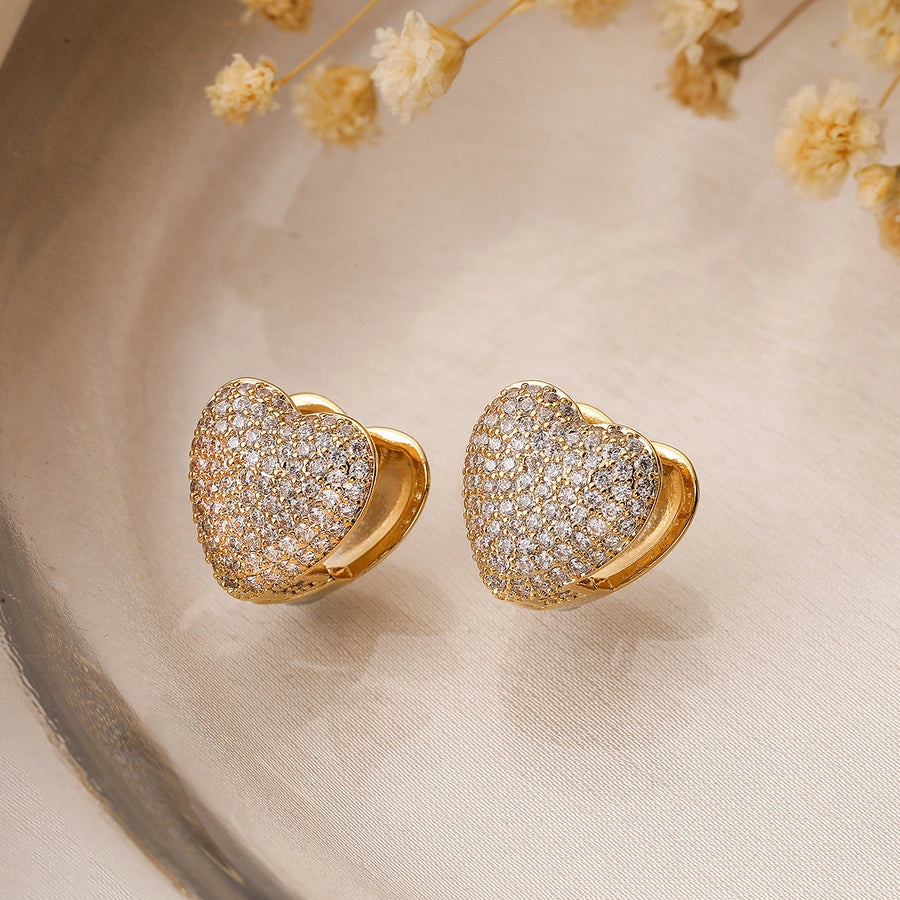Minimalist Zircon 18k gold plated Ear studs