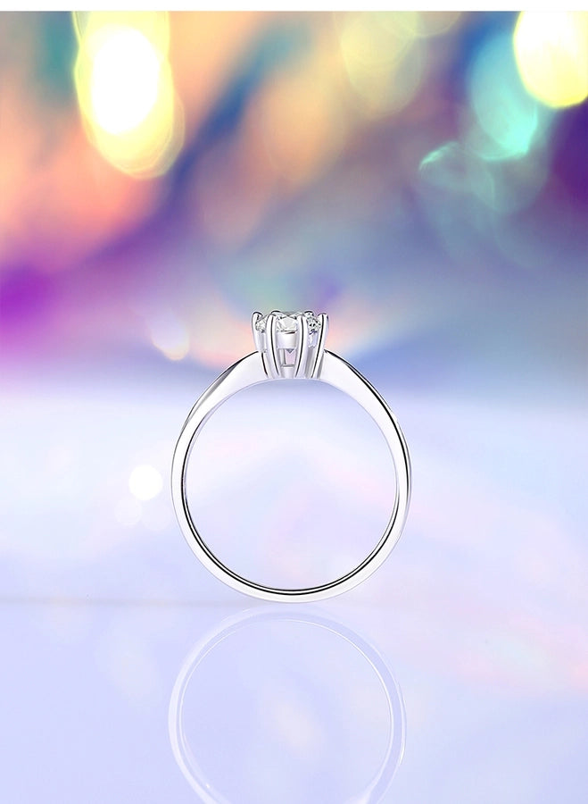 925 Sterling Silver Moissanite Zircon Geometric Rings