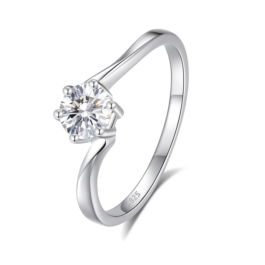 925 Sterling Silver Moissanite Zircon Geometric Rings