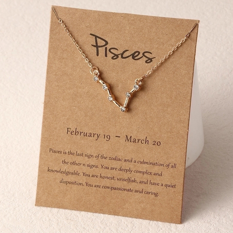 Zodiac signs horoscope alloy plating necklace